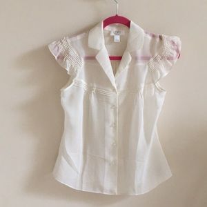 Ann Taylor LOFT “Crochet Detail Button Down Shirt